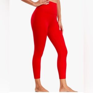 Vibrant Red High-Waisted Leggings - they are 21 inch